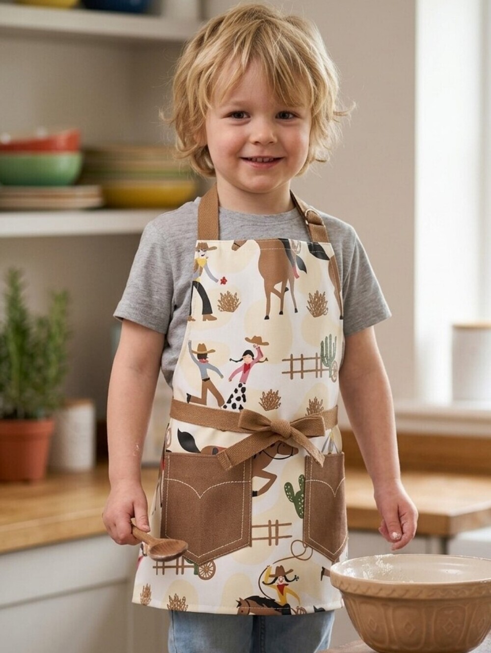 NOW DESIGNS ROOTIN TOOTIN AT THE RANCH Child’s Laminated Apron